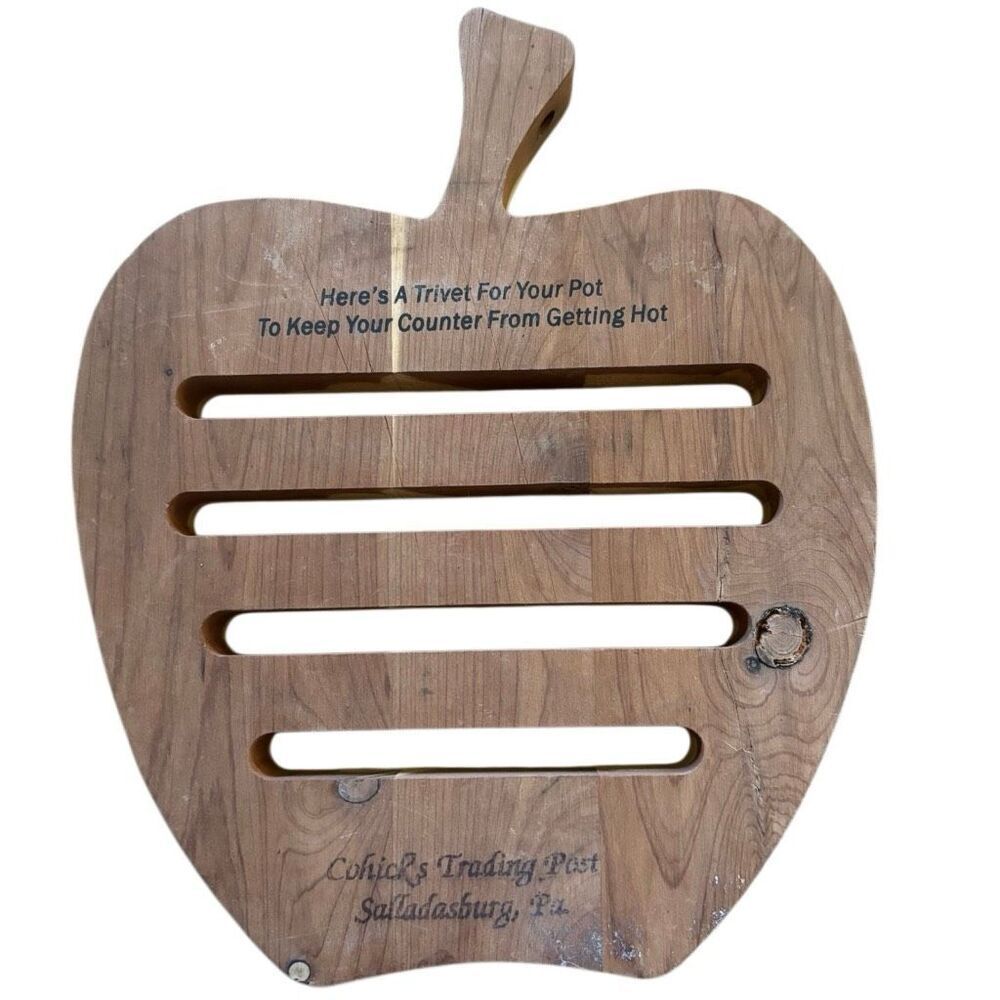 Cohick’s Trading Post Salladasburg Pennsylvania Wooden Apple Shaped Trivit